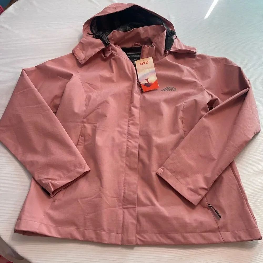 NWT OTU Pink Windbreaker Jacket Size Large New